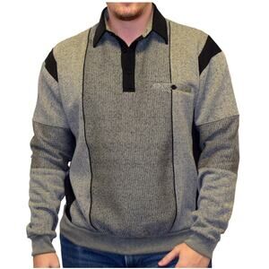 Classics by Palmland vintage two toned henley sweater mens XL grandpa retro cozy